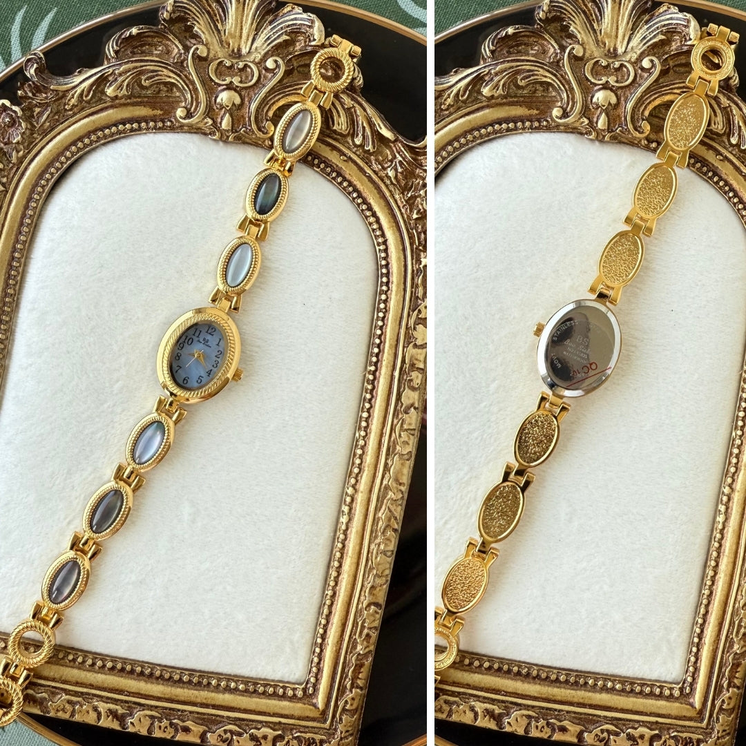 Gold Watch with Mother of Pearl