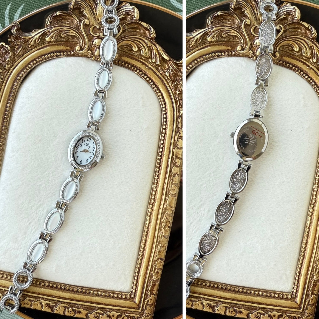 Silver Watch with Mother of Pearl