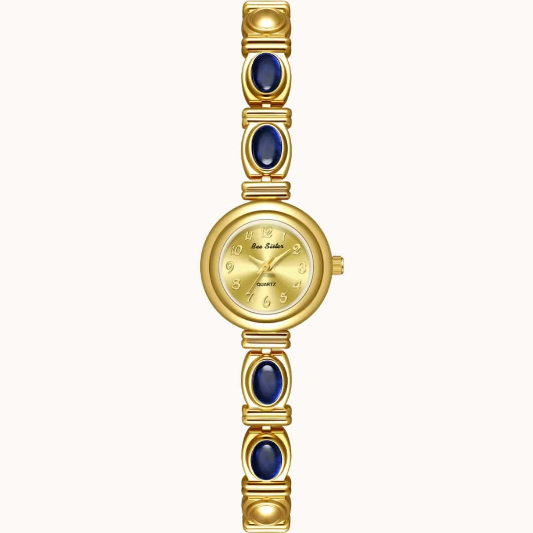Gold Watch with Natural Stones
