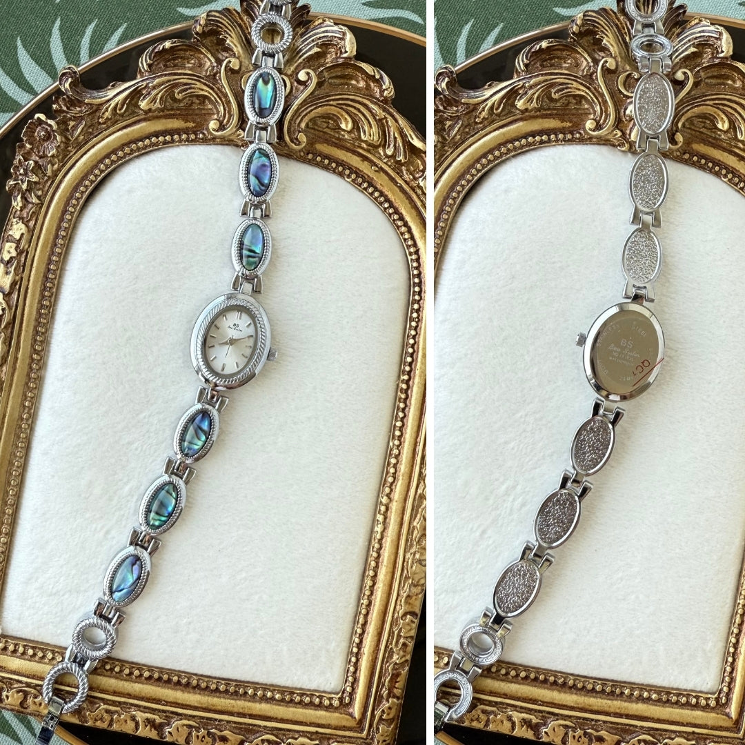 Silver Watch with Mother of Pearl