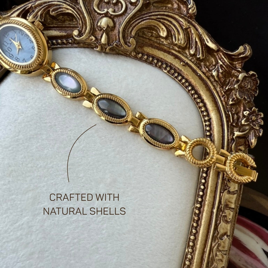 Gold Watch with Mother of Pearl