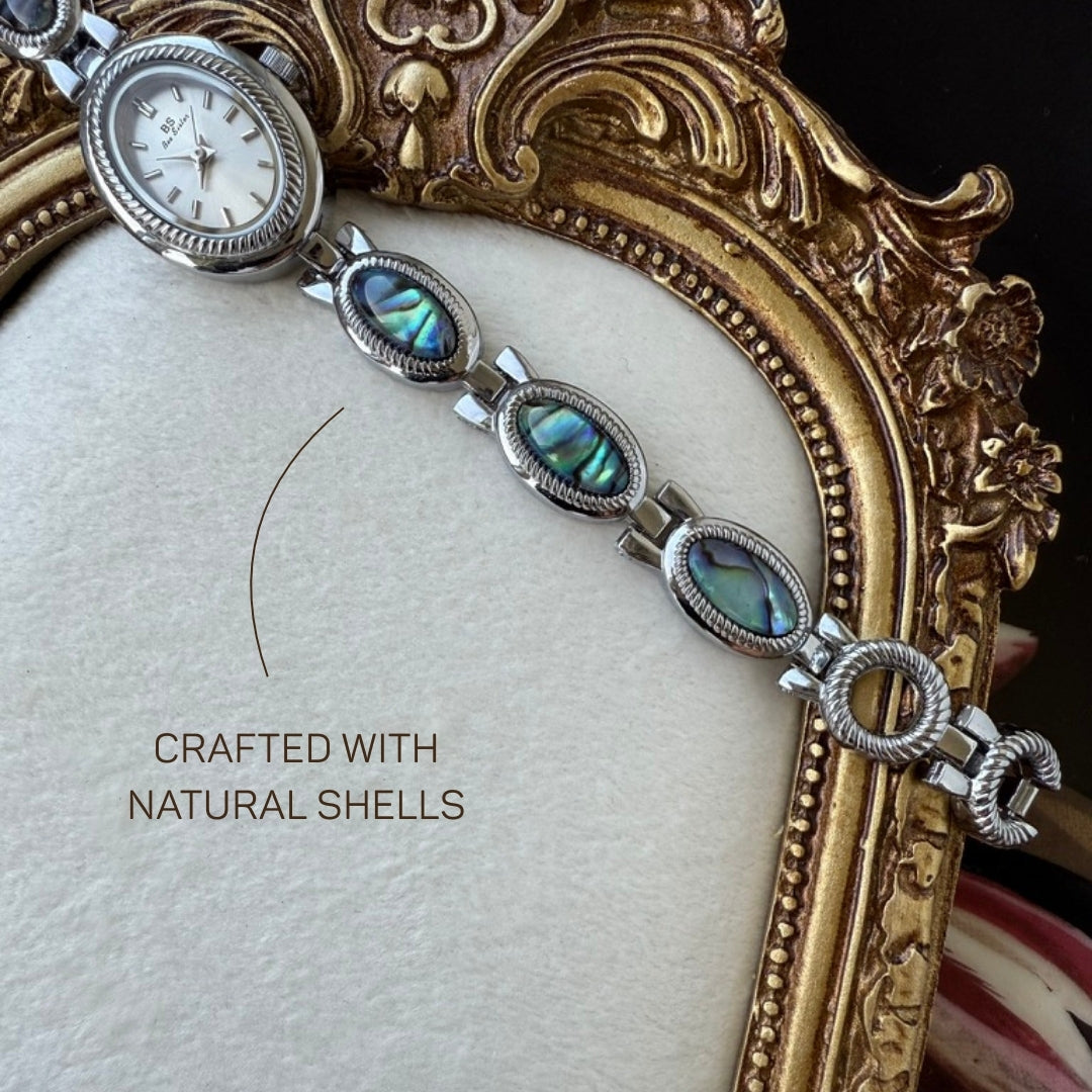 Silver Watch with Mother of Pearl