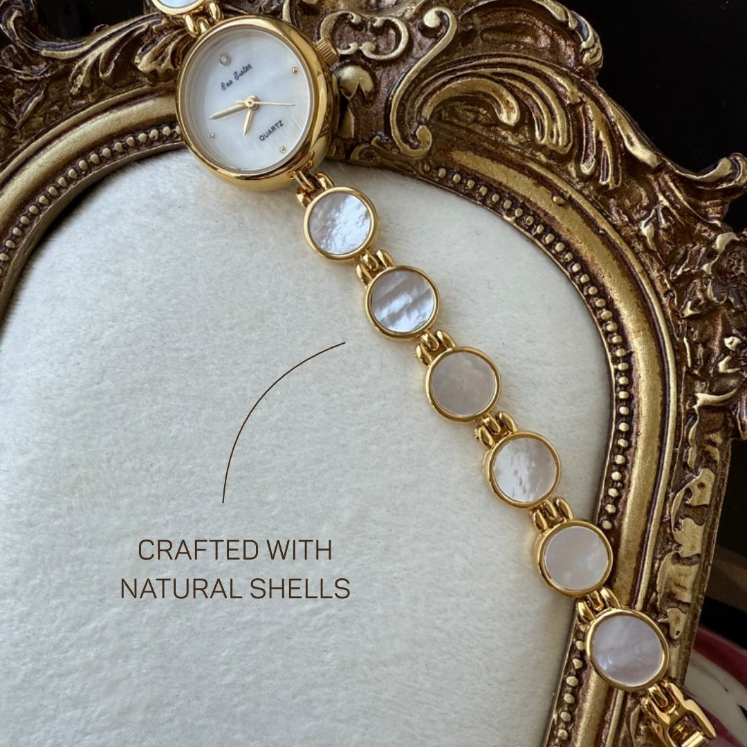 Gold Watch with Mother of Pearl