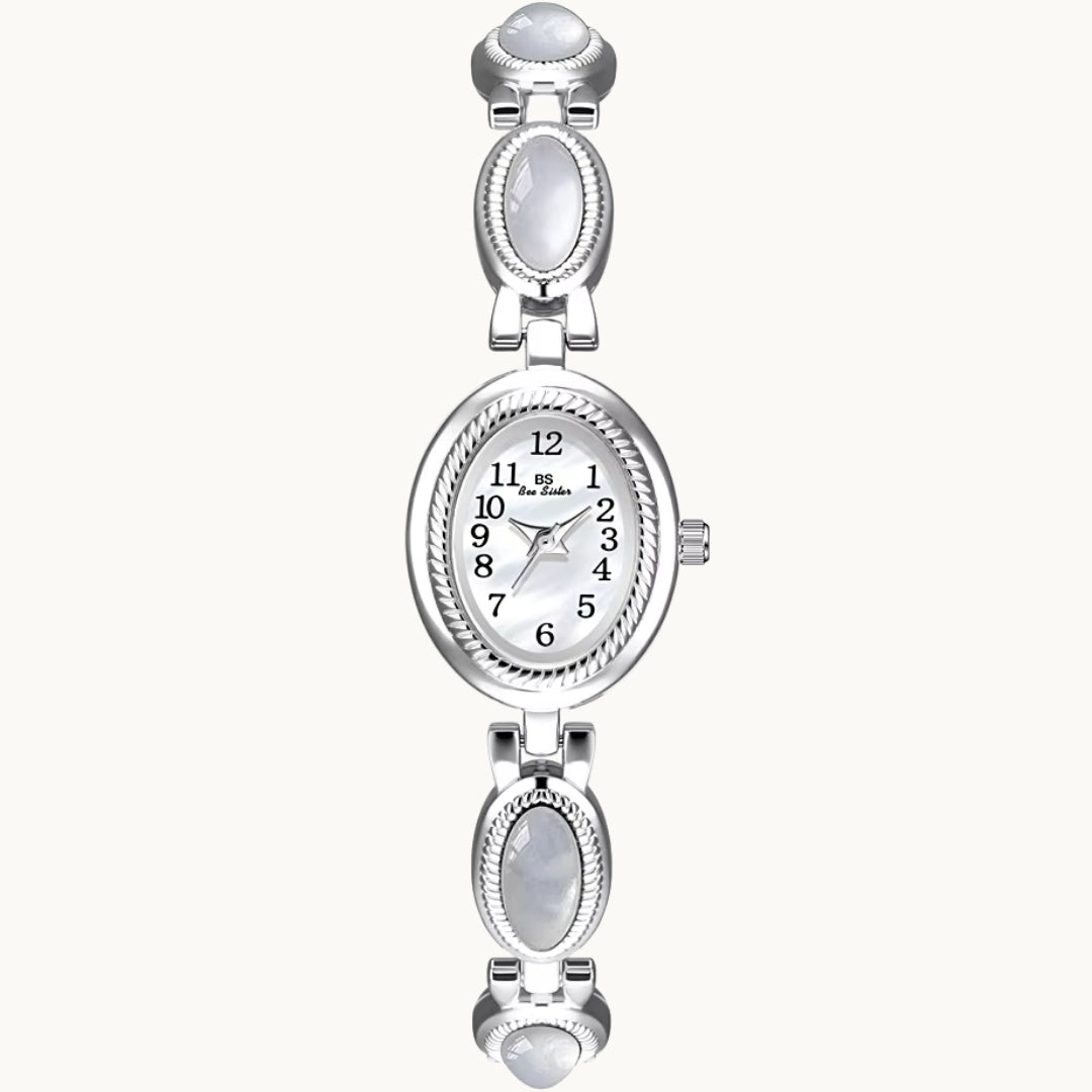 Silver Watch with Mother of Pearl
