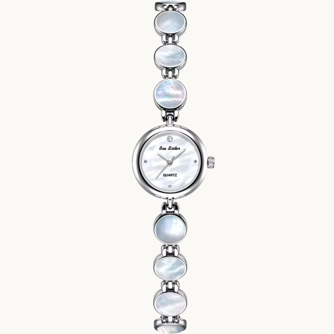 Silver Watch with Mother of Pearl