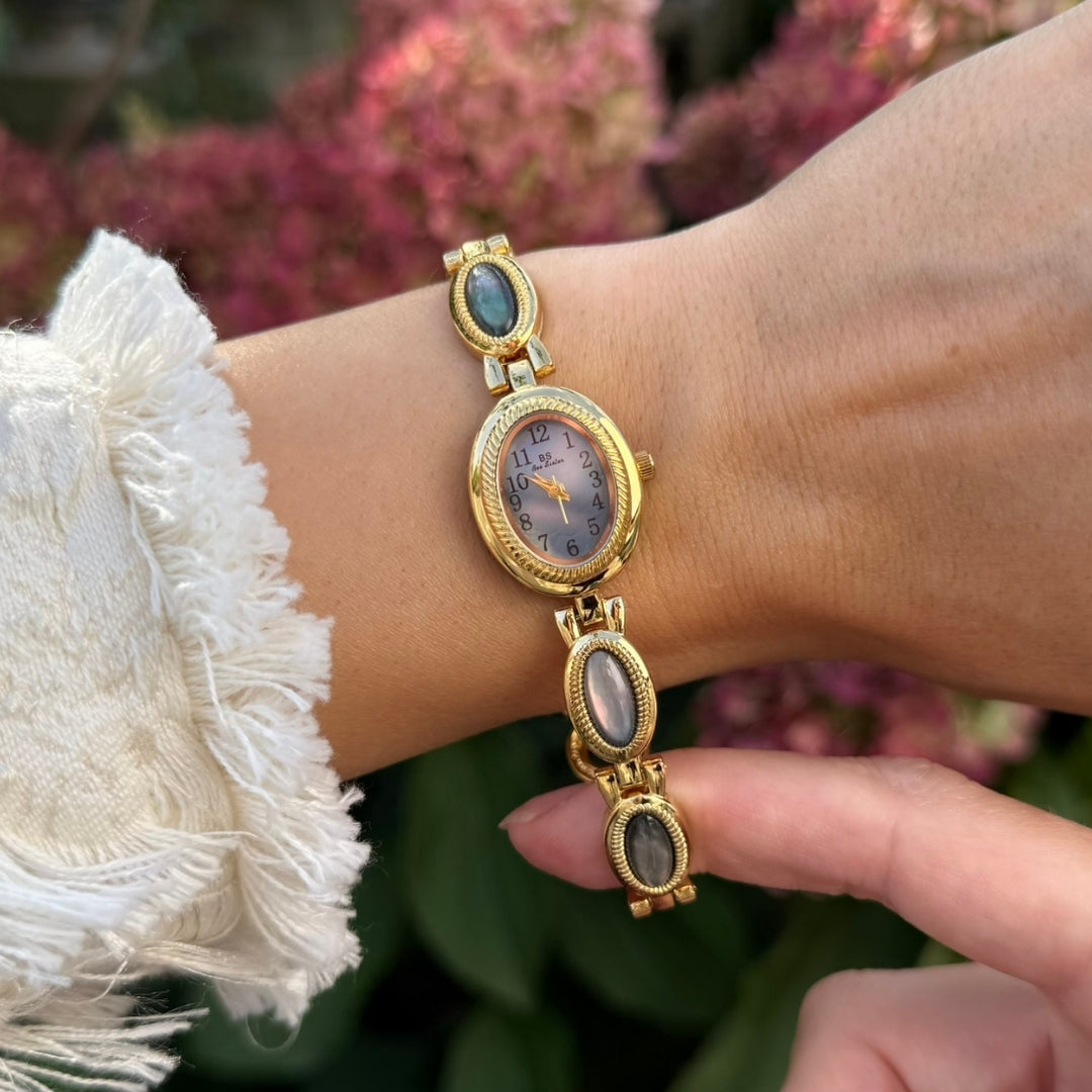 Gold Watch with Mother of Pearl
