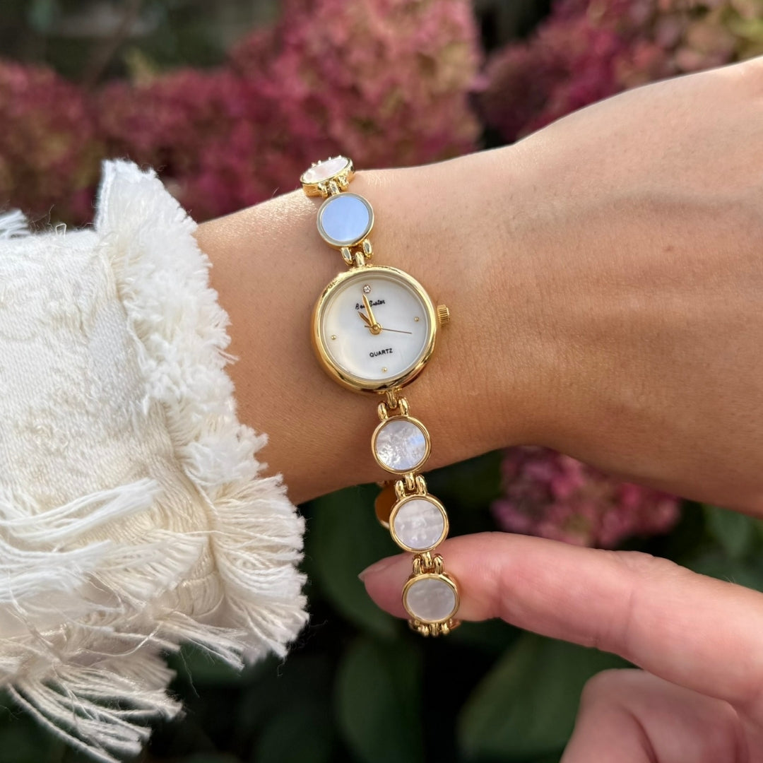 Gold Watch with Mother of Pearl