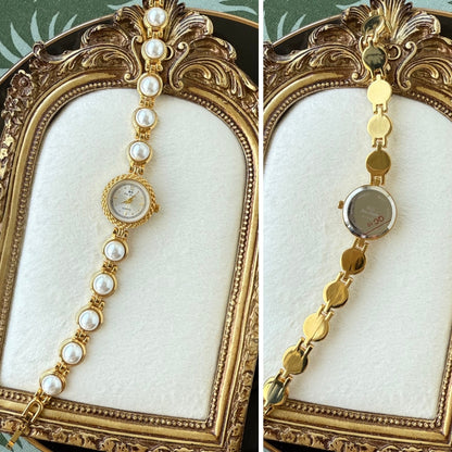 Gold Watch with Pearl