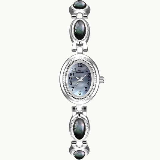Silver Watch with Mother of Pearl