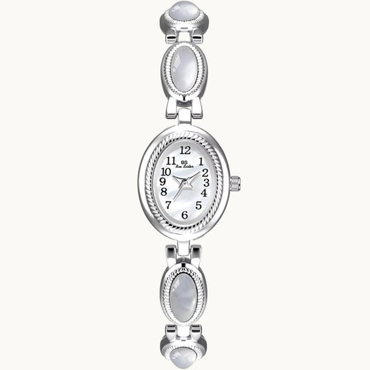 Silver Watch with Mother of Pearl