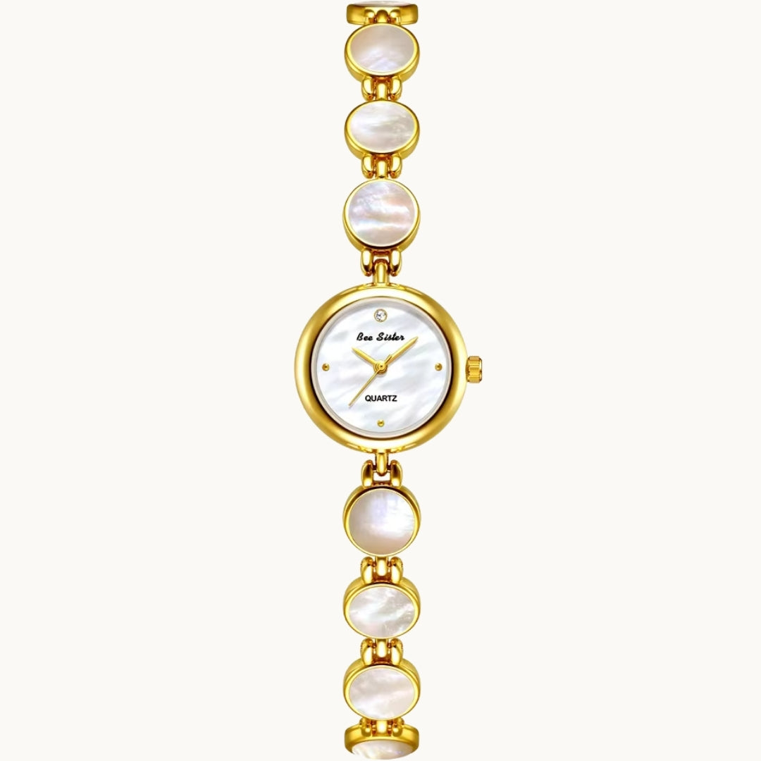 Gold Watch with Mother of Pearl