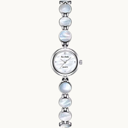 Silver Watch with Mother of Pearl