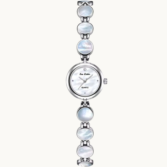 Silver Watch with Mother of Pearl