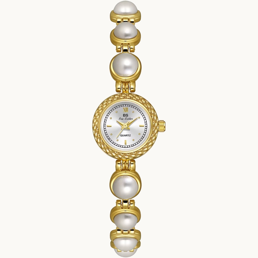 Gold Watch with Pearl