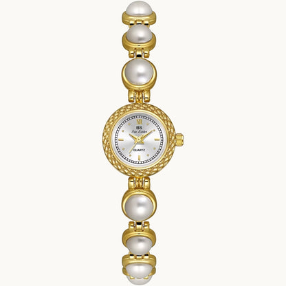 Gold Watch with Pearl