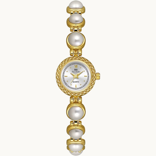 Gold Watch with Pearl