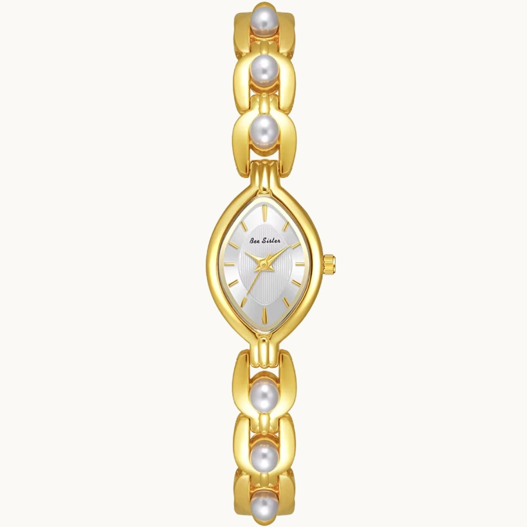 Gold Watch with Pearl