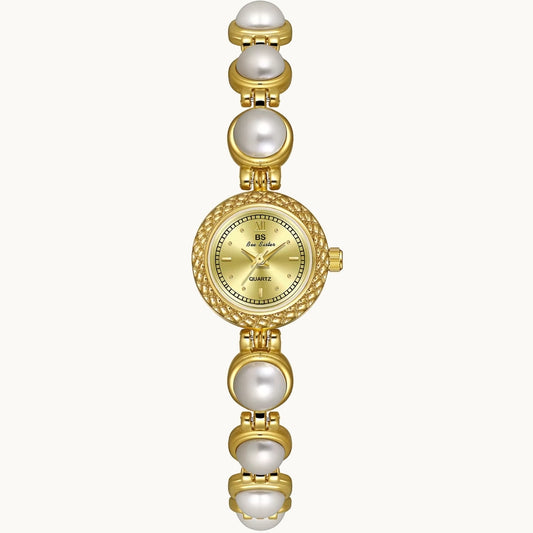 Gold Watch with Pearl