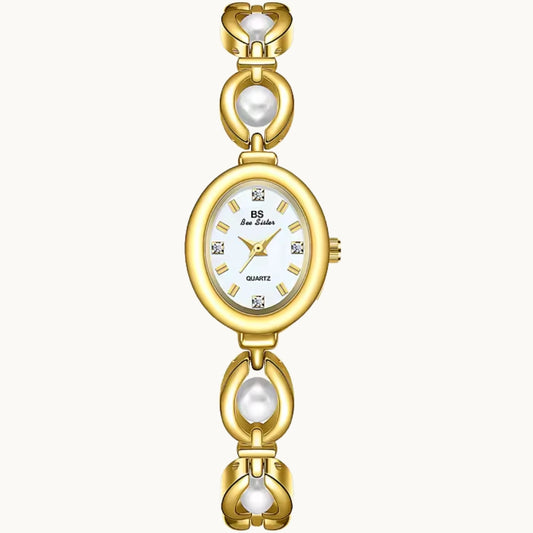 Gold Watch with Pearl