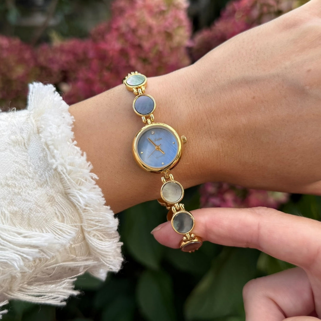 Gold Watch with Mother of Pearl