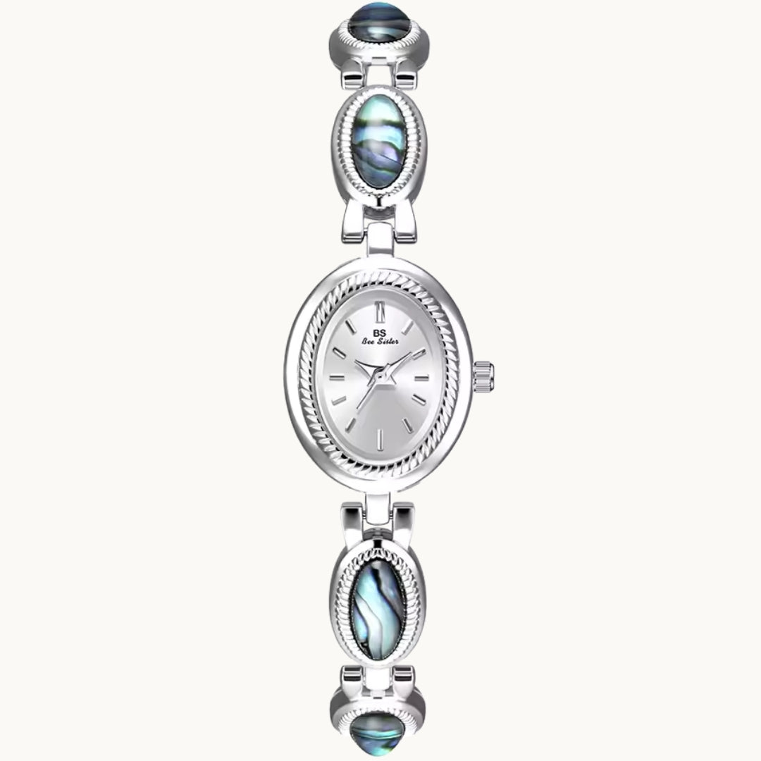 Silver Watch with Mother of Pearl