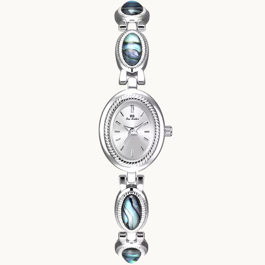 Silver Watch with Mother of Pearl